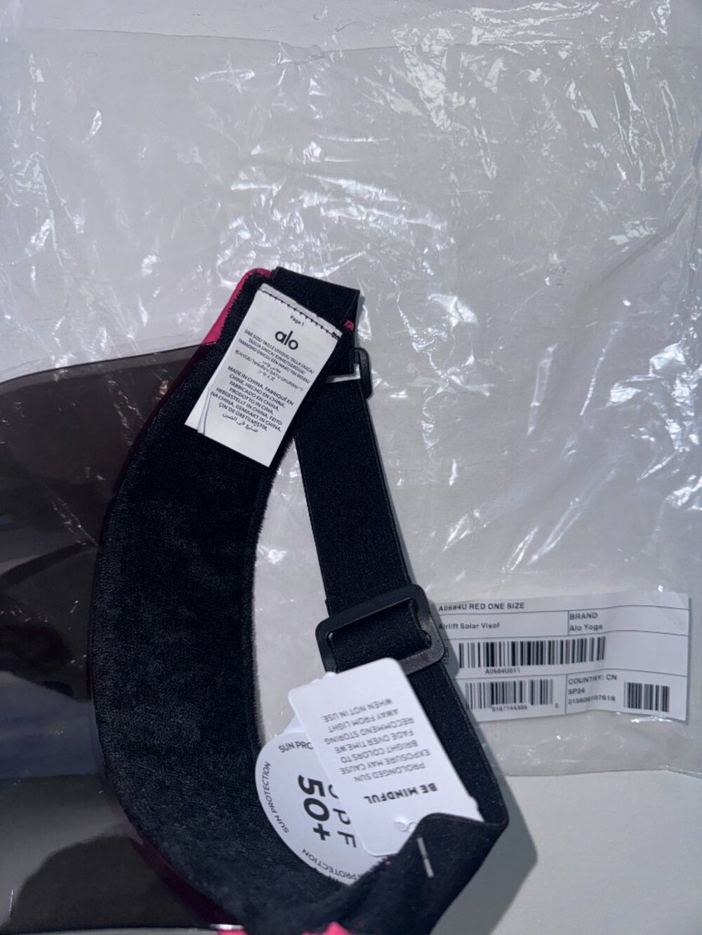 NWT 💕Alo Yoga Airlift Solar Visor Bright Red | Tennis Golf Running Sun Hat - Picture 8 of 8